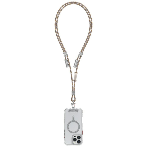 Uniwersalna smycz do telefonu kabel 2w1  Skinarma Dyno Ve USB-C/USB-C beżowy