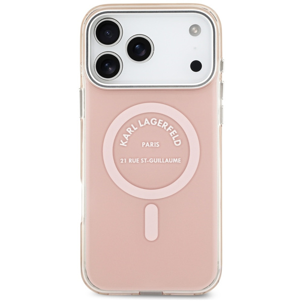 Etui Karl Lagerfeld IML Karl RSG Logo    MagSafe do iPhone 17 Pro Max różowy