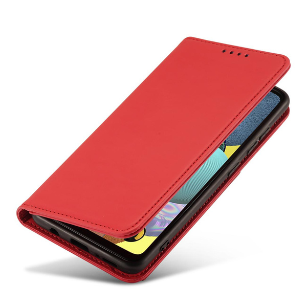 Magnet Card Case etui do Xiaomi Redmi Note 11 Pro pokrowiec portfel na karty kartę podstawka czerwony