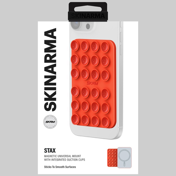 Uniwersalna przyssawka Skinarma Stax     MagSafe do telefonu pomarańczowy
