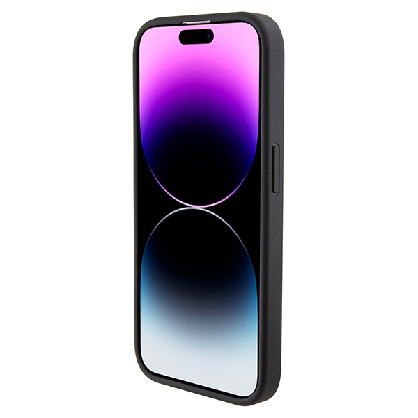 Mercedes MEHMP15X23RMMK iPhone 15 Pro  Max 6.7" czarny/black hardcase Crossed Lines Pattern Leather MagSafe