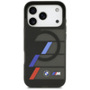 Etui BMW M IML Metal Buttons Tricolor Lines MagSafe do iPhone 17 Pro Max czarny
