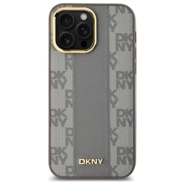 DKNY DKHMP14XPCPVSLE iPhone 14 Pro Max6.7" beżowy/beige hardcase Leather Checkered Mono Pattern MagSafe