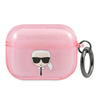 Karl Lagerfeld KLAPUKHGP AirPods Procover różowy/pink Glitter Karl`s Head