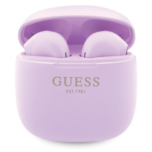 Guess słuchawki Bluetooth GUTWST26PSUTWS + stacja dokująca fioletowy/purple Classic EST Logo