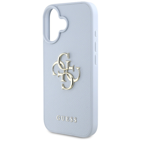 Etui Guess Grained Big 4G Logo Small     Classic Logo do iPhone 16 niebieski