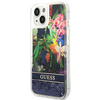 Guess GUHCP14MLFLSB iPhone 14 Plus / 15 Plus 6.7" niebieski/blue hardcase Flower Liquid Glitter