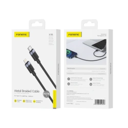 FONENG cable X115 USB-C - Lightning PD 27W 1M Black