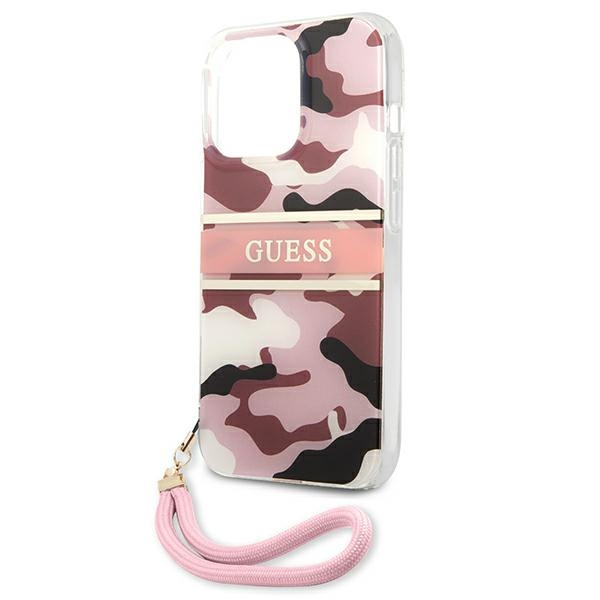 Guess GUHCP13LKCABPI iPhone 13 Pro / 136,1" różowy/pink hardcase Camo Strap Collection