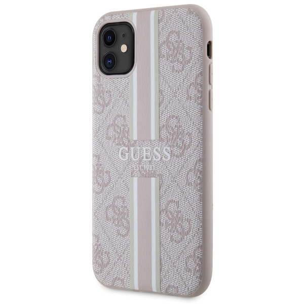 Guess GUHMN61P4RPSP iPhone 11 / Xrróżowy/pink hardcase 4G Printed Stripes MagSafe
