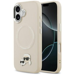 Etui Karl Lagerfeld Karl & Choupette Pins MagSafe do iPhone 17 beżowy