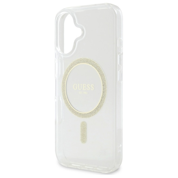 Guess GUHMP16MHFGERET iPhone 16 Plus     6.7" przeźroczysty/transparent hardcase IML Glitter Circle MagSafe