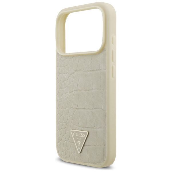Etui Guess Croco Triangle Logo MagSafe   do iPhone 17 Pro złoty
