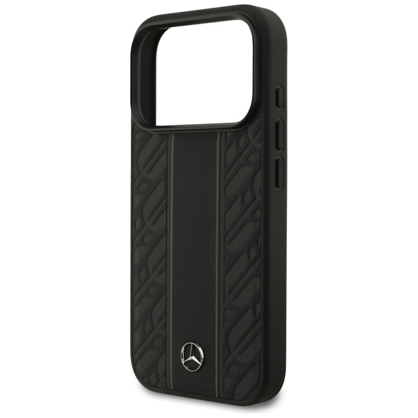 Etui Mercedes Leather Laurel Leaves      Stripes MagSafe do iPhone 17 Pro czarny