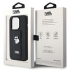 Etui Karl Lagerfeld Gripstand Saffiano Choupette Pins na iPhone 14 Pro - czarne
