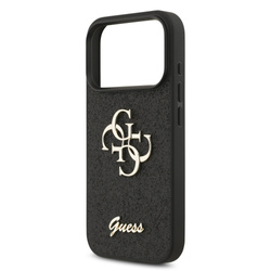 Guess PU Fixed Glitter 4G Metal Logo Case for iPhone 17 Pro Black