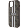 Guess GUHMP14MP4RPSW iPhone 14 Plus / 15 Plus 6.7" brązowy/brown hardcase 4G Printed Stripes MagSafe
