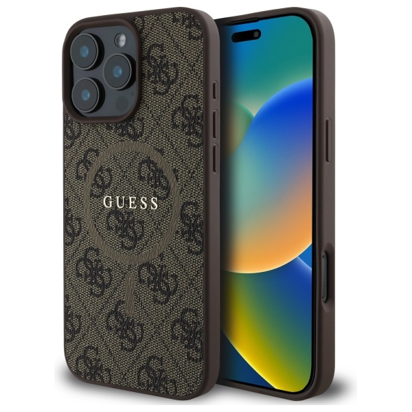Guess GUHMP16XG4GFRW iPhone 16 Pro Max 6.9" brązowy/brown hardcase 4G Ring Classic Logo MagSafe
