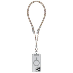 Uniwersalna smycz do telefonu kabel 2w1 Skinarma Dyno Ve USB-C/USB-C beżowy