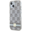 DKNY DKHMP14SHCPTSE iPhone 14 / 15 / 136.1" beżowy/beige hardcase IML Checkered Mono Pattern & Printed Stripes MagSafe