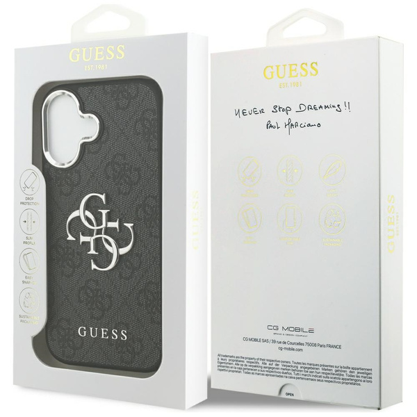 Etui Guess 4G Big 4G Classic Logo do iPhone 17 czarny srebrny
