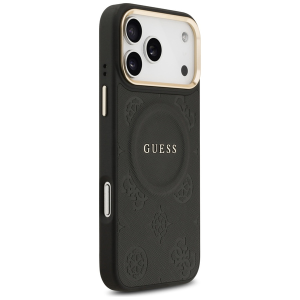 Etui Guess Peony Hot Stamp MagSafe do    iPhone 17 Pro Max czarny