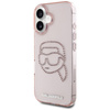 Etui Karl Lagerfeld IML Rhinestones Karl  Head do iPhone 16 różowy