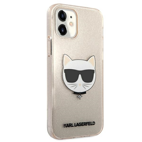 KARL LAGERFELD KLHCP12SCHTUGLGO IPHONE 12 MINI 5,4" ZŁOTY/GOLD HARDCASE GLITTER CHOUPETTE