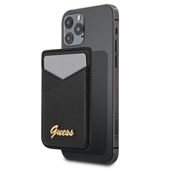 Guess Wallet Card Slot GUWMSSASLBKMagSafe Saffiano czarny/black