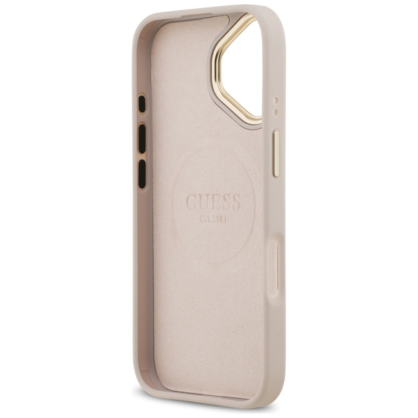 Etui Guess 4G Logo Plate MagSafe do      iPhone 17 różowy