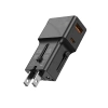 JELLICO uniwersalny adapter podróżny S6 PD 25W 1xUSB-C + 1xUSB QC3.0 Czarny