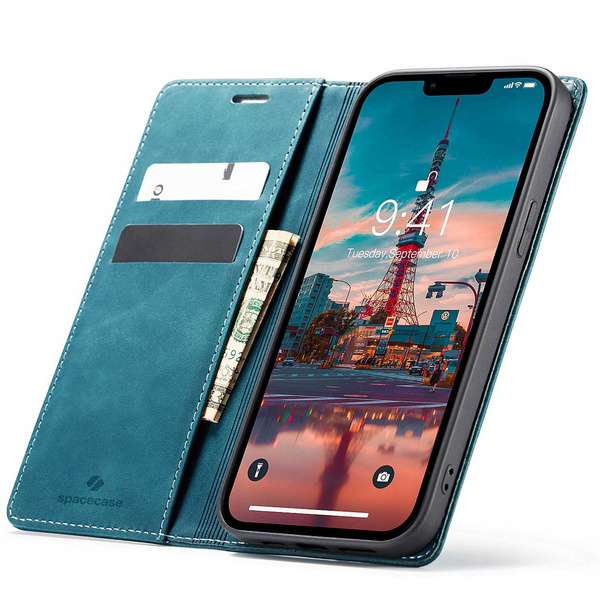 Spacecase Etui Wallet iPhone 14 blue