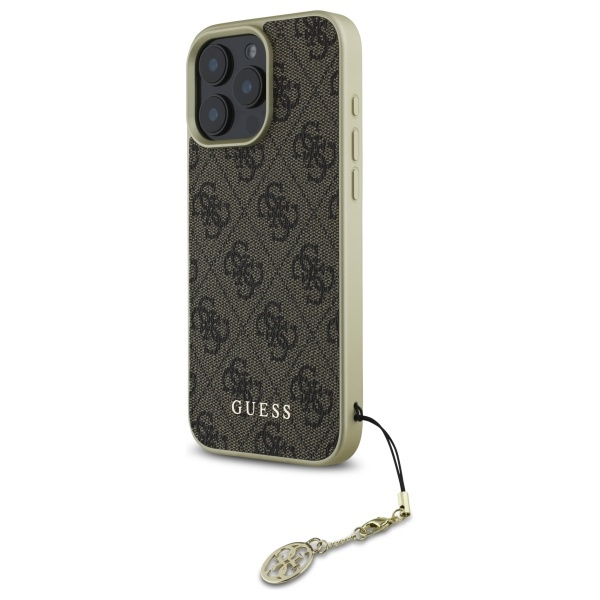 Guess GUHCP16LGF4GBR iPhone 16 Pro 6.3"  brązowy/brown hardcase 4G Charms Collection