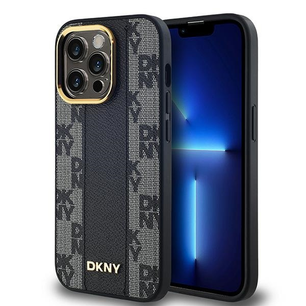 DKNY DKHMP13XPCPVSLK iPhone 13 Pro Max6.7" czarny/black hardcase Leather Checkered Mono Pattern MagSafe