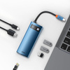 BASEUS METAL GLEAM 6IN1 MULTIFUNCTIONAL HUB USB TYPE C - USB TYPE C POWER DELIVERY 100W / HDMI 4K 30HZ / 3X USB 3.2 GEN 1 / RJ45 1GBPS BLUE (WKWG000003)