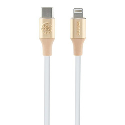 Guess GUCLLALRGDD kabel USB-C -Lightning 1.5m Fast Charging złoty/light gold Ebossed Logo