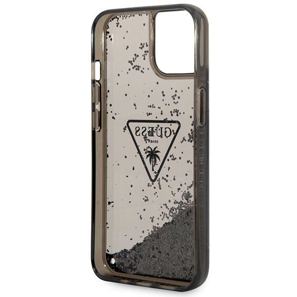 Guess GUHCP14SLFCTPK iPhone 14 / 15 / 13 6.1" czarny/black hardcase Liquid Glitter Palm Collection