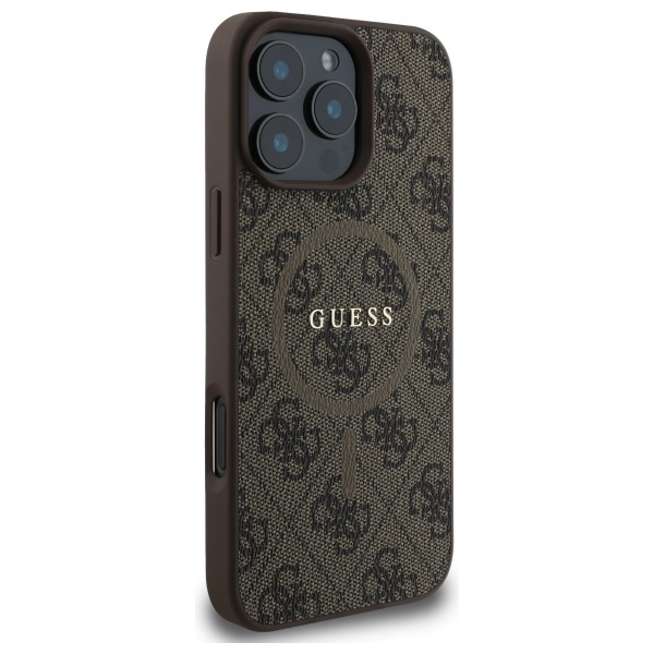 Guess GUHMP16XG4GFRW iPhone 16 Pro Max 6.9" brązowy/brown hardcase 4G Ring Classic Logo MagSafe