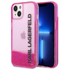 Etui Karl Lagerfeld Liquid Glitter Elong na iPhone 14 6,1" - różowe
