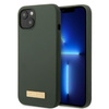 Guess GUHMP13MSBPLA iPhone 13 / 14 / 15 6.1" zielony/khaki hard case Silicone Logo Plate MagSafe