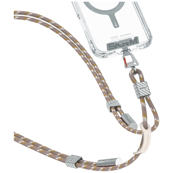 Uniwersalna smycz do telefonu kabel 2w1  Skinarma Dyno Ve USB-C/USB-C beżowy
