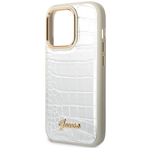 Guess GUHCP14XHGCRHS iPhone 14 Pro Max6,7" srebrny/silver hardcase Croco Collection
