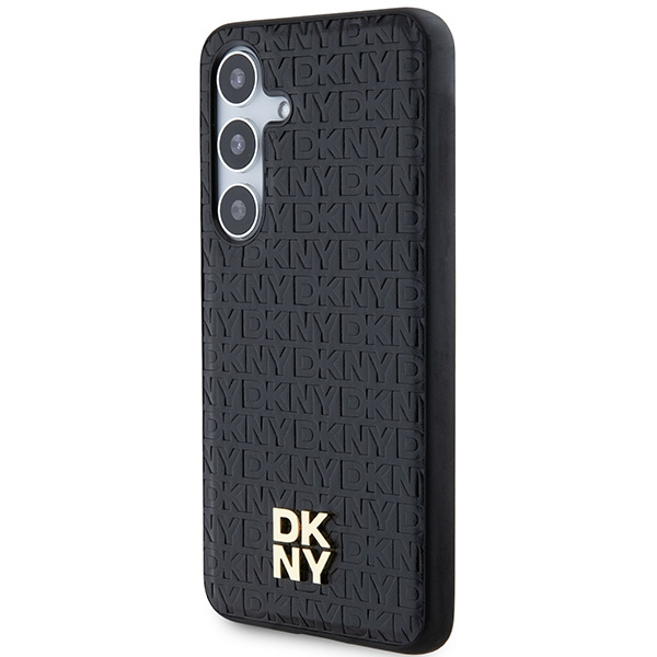 DKNY DKHMS24MPSHRPSK S24+ S926czarny/black hardcase Leather Pattern Metal Logo MagSafe