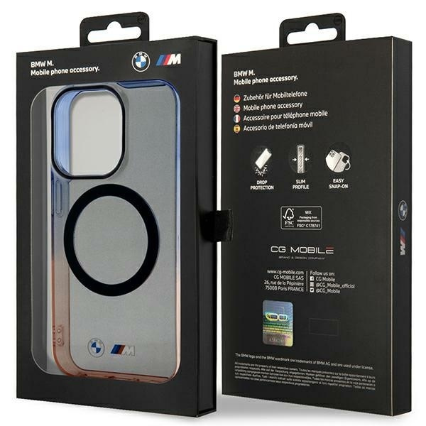 Etui BMW Gradient Bumper MagSafe na iPhone 14 Pro Max - szare