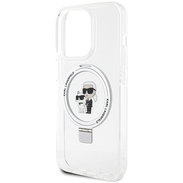 Etui Karl Lagerfeld Ring Stand Karl&Choupettte MagSafe na iPhone 13 Pro / 13 - białe