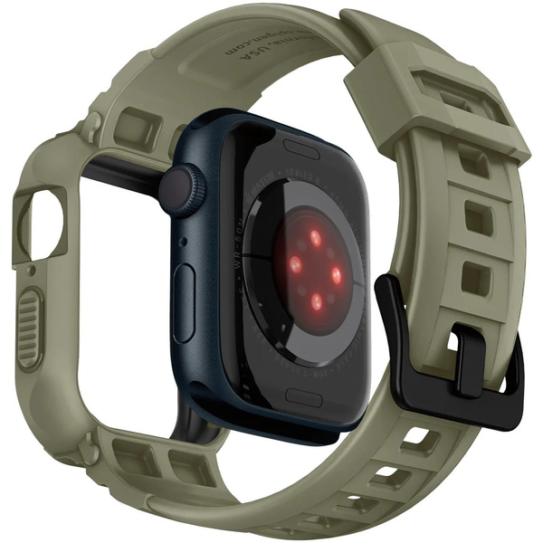 CASE WITH SPIGEN RUGGED ARMOR PRO FOR APPLE WATCH SE2/SE/8/7/6/5/4 - 45/44MM, OLIVE