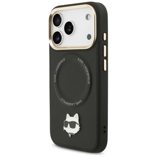 Etui Karl Lagerfeld Big Strap Choupette  Metal Logo MagSafe do iPhone 17 Pro czarny