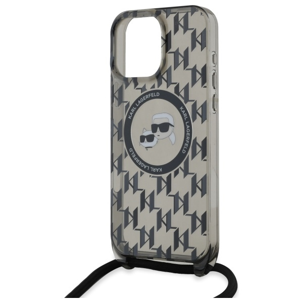 Karl Lagerfeld KLHMP16XHCKCKLCK iPhone    16 Pro Max 6.9" czarny/black hardcase IML Crossbody Monogram Karl & Choupette Head MagSafe