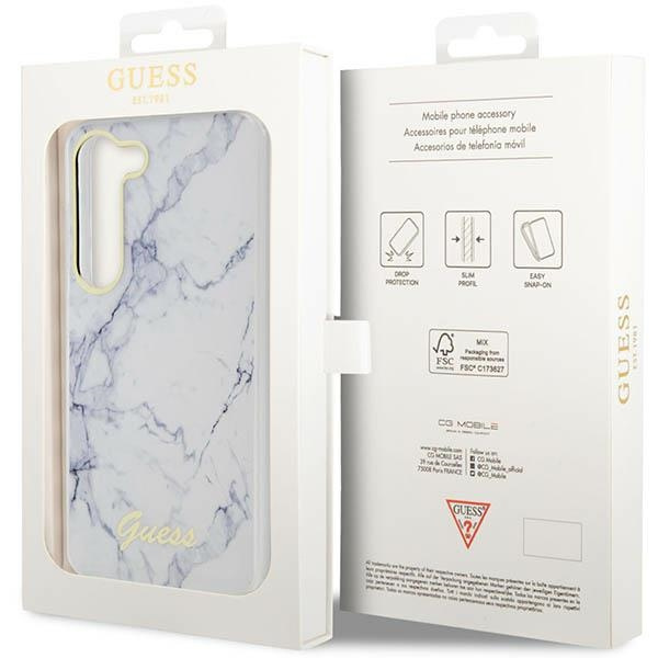 Guess GUHCS23SPCUMAH S23 S911biały/white hardcase Marble