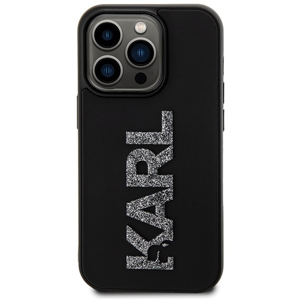 KARL LAGERFELD KLHCP15L3DMBKCK IPHONE 15 PRO 6.1 "BLACK/BLACK HARDCASE 3D RUBBER GLITTER LOGO